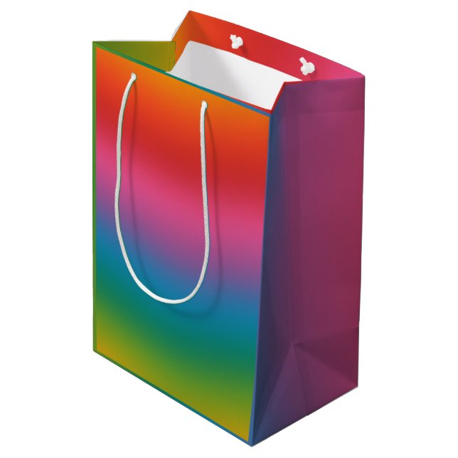 Colourful Rainbow Gradient  Medium Gift Bag (Back Angled)