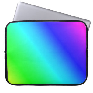 Colourful Rainbow Green Blue Purple Diagonal Blend Laptop Sleeve