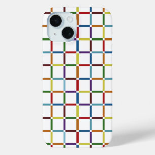 Colourful Rainbow Grid with Negative Space iPhone 15 Case