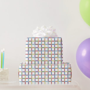 Colourful Rainbow Grid with Negative Space Wrapping Paper