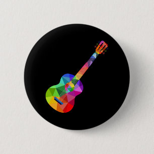 Colourful rainbow guitar Rainbow music guitarist 6 Cm Round Badge
