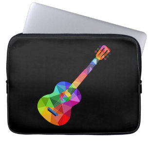 Colourful rainbow guitar Rainbow music guitarist Laptop Sleeve