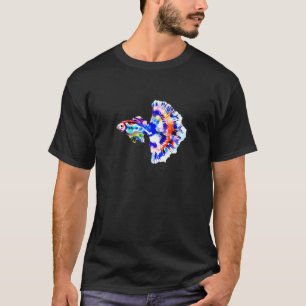 Colourful Rainbow Guppy Million-Fish Dad Mum Birth T-Shirt