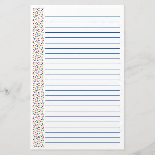 Colourful Rainbow Heart Lined Stationery