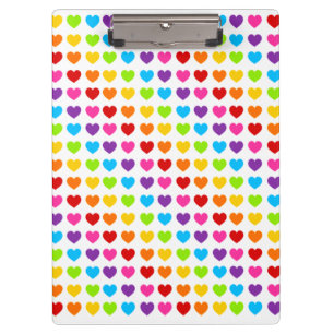 Colourful Rainbow Heart pattern Clipboard