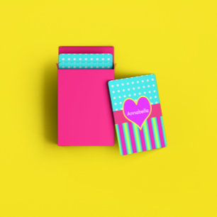 Colourful Rainbow Heart Striped Polka Dots Playing Cards
