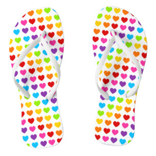 Colourful Rainbow Heart Thongs