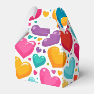 Colourful rainbow hearts Valentines Favour Box