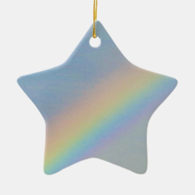 Colourful Rainbow in Blue Sky, Photo Ceramic Ornament (Front)
