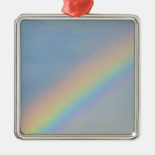 Colourful Rainbow in Blue Sky, Photo Metal Ornament