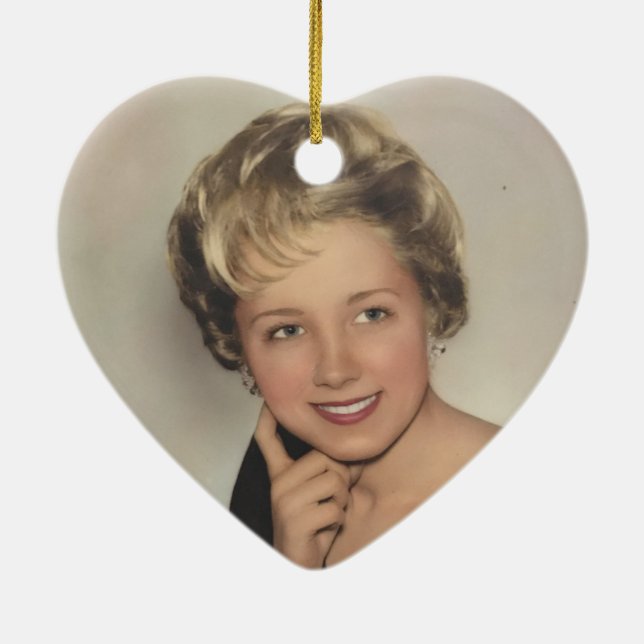 Colourful Rainbow in Blue Sky, Young Woman Alone Ceramic Ornament (Back)