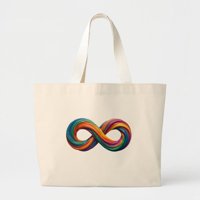 Colourful Rainbow Infinity Tote Bag (Front)