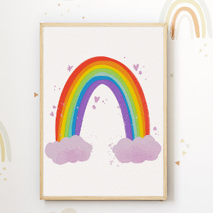  Colourful Rainbow Kids Room Poster Nursery Print