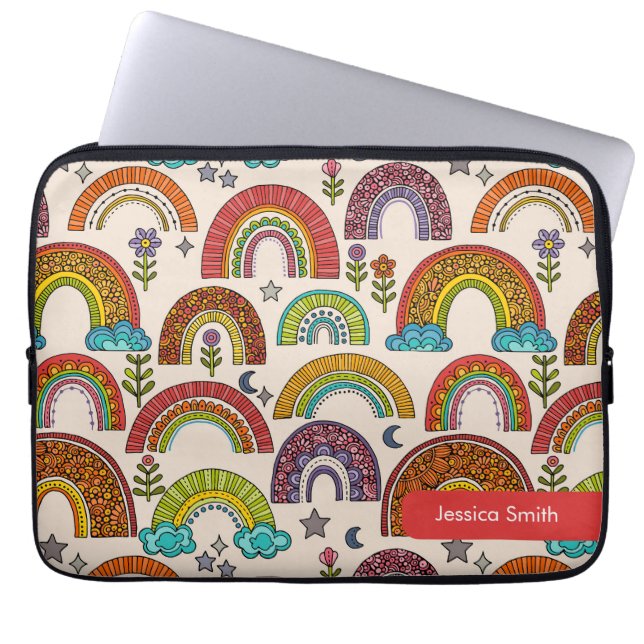 Colourful Rainbow Laptop Sleeve (Front)