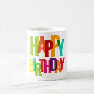 Colourful Rainbow Lettering & Festive Design Coffee Mug