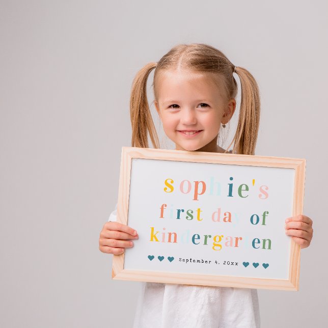 Colourful Rainbow Letters | 1st Day of School Sign Invitation (Creator Uploaded)