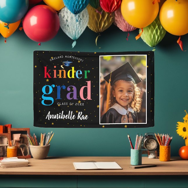 Colourful Rainbow Letters | Kinder Graduate Photo Banner (Creator Uploaded)
