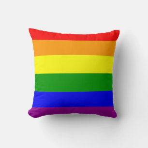 Colourful rainbow lgbt gay flag cushion