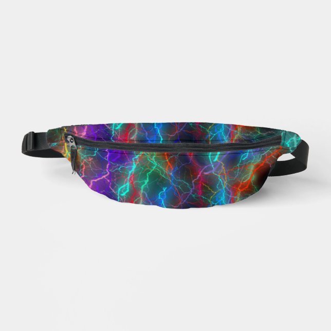 Colourful Rainbow Lightning  Storm Bum Bags (Front)