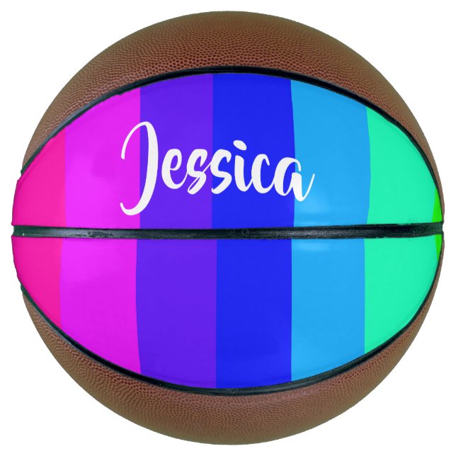 Colourful rainbow lines basketball (Front)