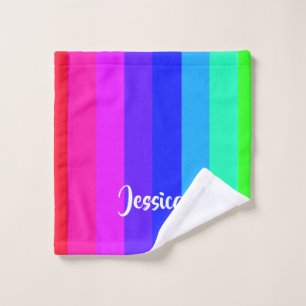 Colourful rainbow lines wash cloth
