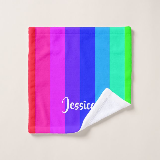 Colourful rainbow lines wash cloth (Wash Cloth)