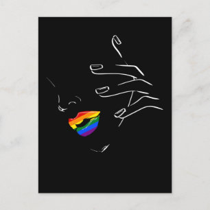 Colourful Rainbow Lips Pride Gay Lesbian Queer Postcard