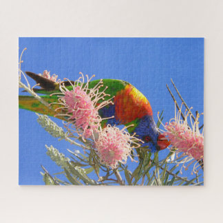 Colourful Rainbow Lorikeet Bird Eating Nectar Jigsaw Puzzle
