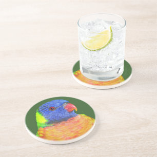 Colourful Rainbow Lorikeet Parrot Coaster