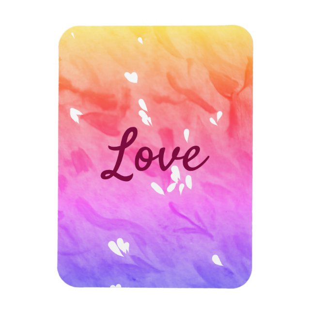 Colourful rainbow love pride lgbtq gay pattern tex magnet (Vertical)