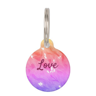 Colourful rainbow love pride lgbtq gay pattern tex pet tag