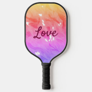 Colourful rainbow love pride lgbtq gay pattern tex pickleball paddle