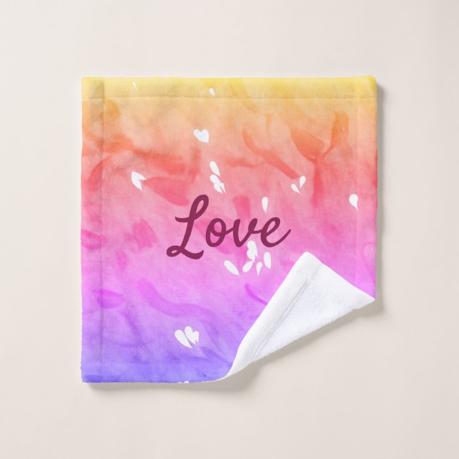 Colourful rainbow love pride lgbtq gay pattern tex wash cloth (Wash Cloth)