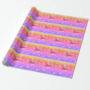 Colourful rainbow love pride lgbtq gay pattern tex wrapping paper