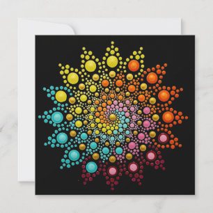 Colourful Rainbow Mandala Note Card