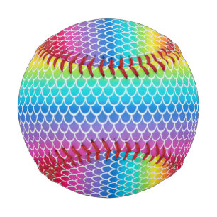 Colourful Rainbow Mermaid Baseball