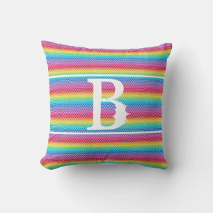 Colourful Rainbow Mermaid scales Throw Pillow