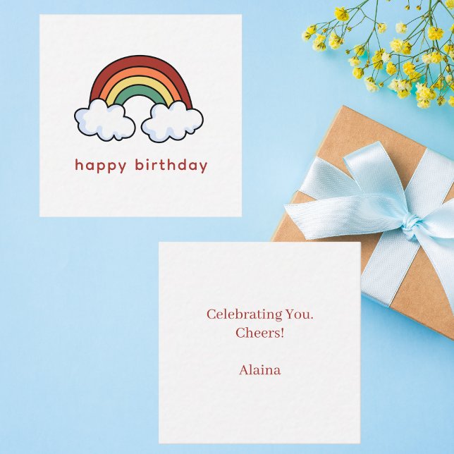 Colourful Rainbow Modern Simple Happy Birthday  Card (Creator Uploaded)