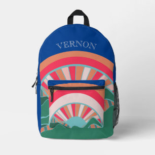 Colourful Rainbow Mountain Printed Backpack