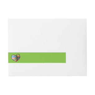 Colourful Rainbow Music Heart Doodle Personalised Wraparound Address Label