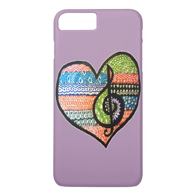 Colourful Rainbow Music Heart Personalised Case-Mate iPhone Case (Back)