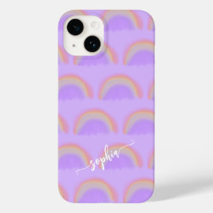 Colourful rainbow name script personalised Case-Mate iPhone 14 case