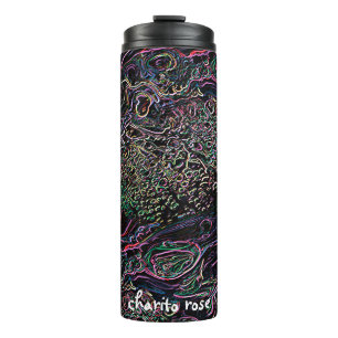 Colourful Rainbow Neon Marble Bubbles Lines        Thermal Tumbler