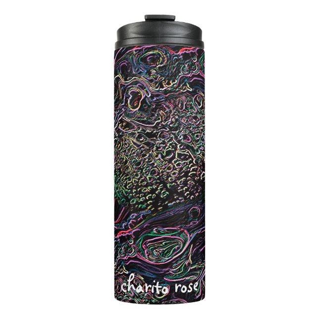 Colourful Rainbow Neon Marble Bubbles Lines        Thermal Tumbler (Front)