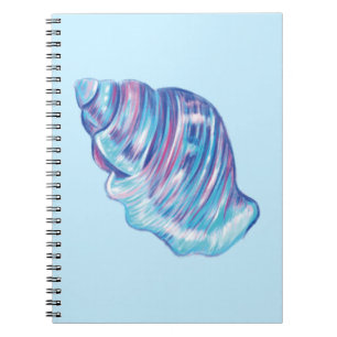 Colourful rainbow ocean seashell illustration notebook