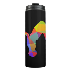 Colourful rainbow parkour runner in backflip sport thermal tumbler