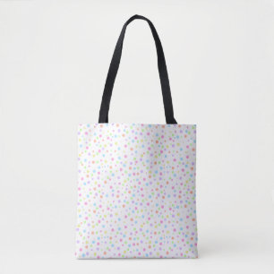 Colourful Rainbow Pastel Dot Pattern Tote Bag