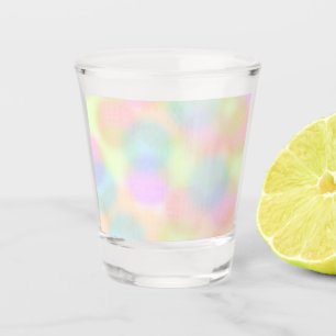 Colourful Rainbow pastel Geometric Circle Pattern Shot Glass