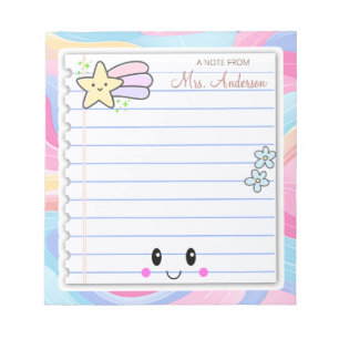Colourful Rainbow Pastel Teacher Appreciation  Notepad
