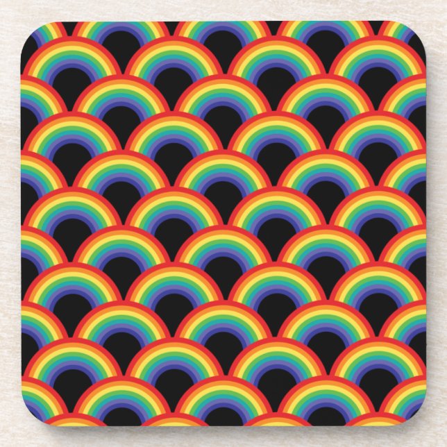 Colourful Rainbow Pattern Coaster (Front)